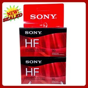 Sony HF 90‎ Normal Bias Audio Cassette Tape 2 Pack Blank Type I Music Voice New